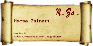 Macsa Zsinett névjegykártya